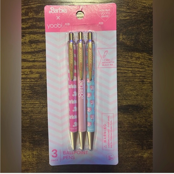 Barbie Yoobi Spiral Notebook & Pink and Blue Pen Trio - Picture 2 of 9